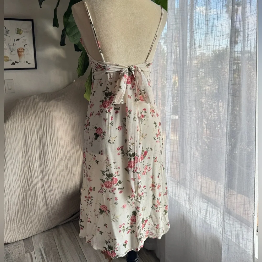 Reformation White Dress with Pink and Green Floral Accents - Picture 3 of 5